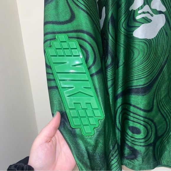 Nike x Off-White Allover Print Kelley Green long sleeve Jersey tags cut off mens - Picture 10 of 16